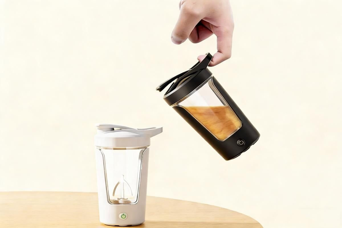 Electric Shaker Bottle USB Rechargeable Protein Mixer Cup Auto Blending Mug - Black - Image 2