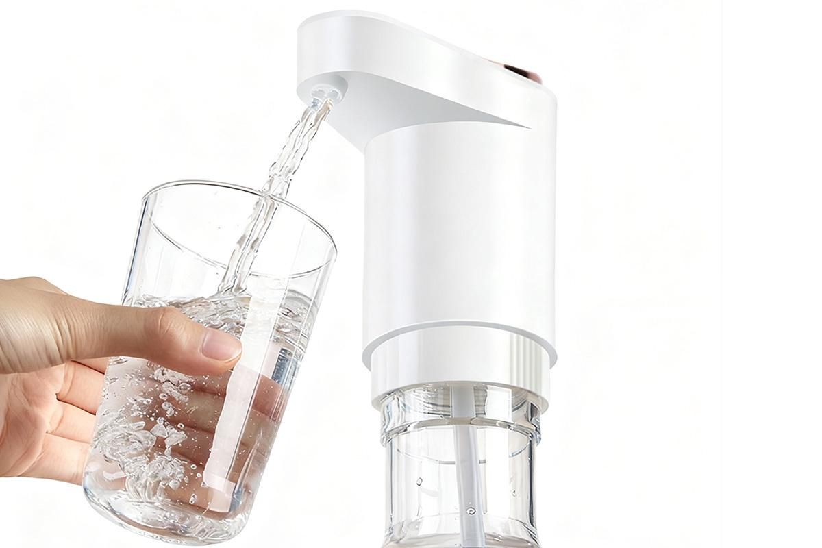 Portable Electric Water Bottle Pump Automatic Dispenser For Home Kitchen Camping - White - Image 2