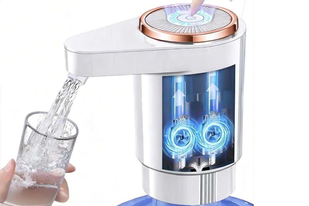 Portable Electric Water Bottle Pump Automatic Dispenser For Home Kitchen Camping - White - Image 4