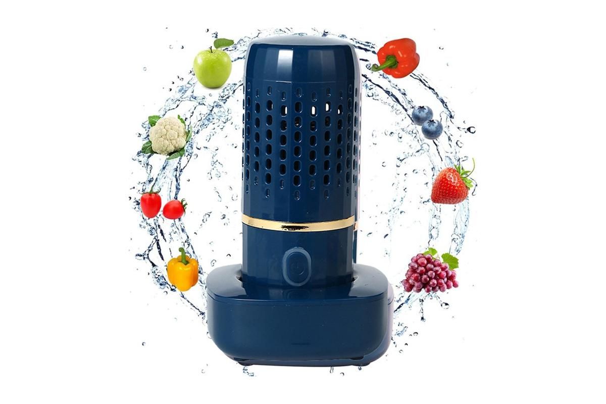 Portable Fruit and Vegetable Cleaning Machine Rechargeable Food Washing Purifier Vegetable Washer -Dark Blue - Image 1