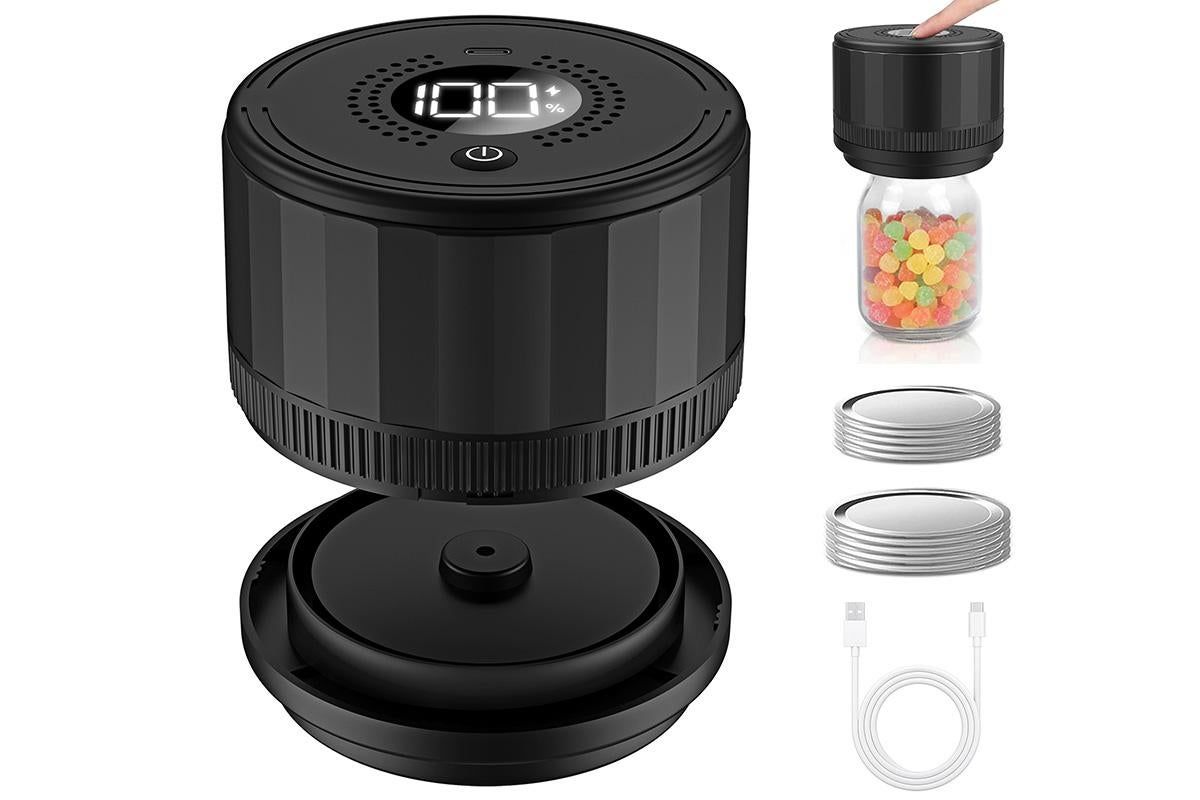 Electric Mason Jar Vacuum Sealer Kit for Food Storage and Preservation - Image 1