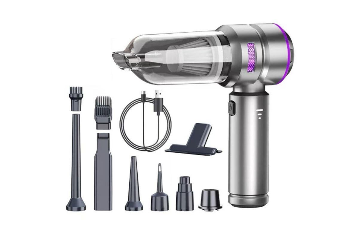 Cordless Handheld Car Vacuum Cleaner 4-in-1 Wireless Vacuum with Brushless Motor Mini Car Vaacuum Cleaner -Purple - Image 1