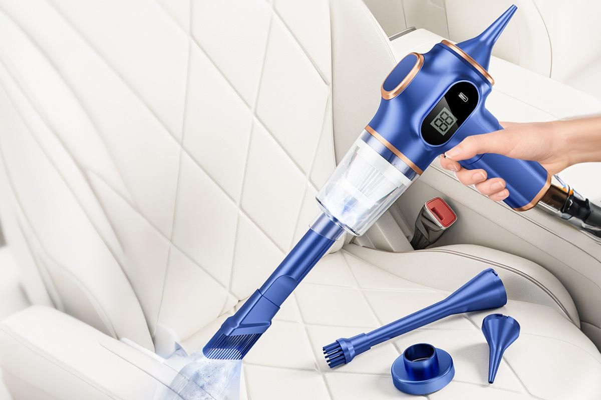 Car Vacuum Portable Cordless 2 in 1 Vacuum Cleaner Air Duster Handheld Vacuum Cordless with 3000mAh Battery - Blue - Image 2