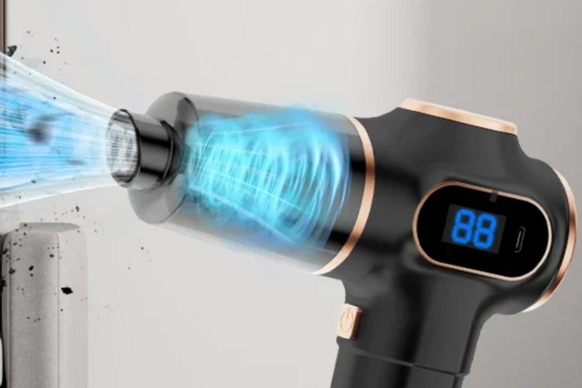 Car Vacuum Portable Cordless 2 in 1 Vacuum Cleaner Air Duster Handheld Vacuum Cordless with 3000mAh Battery - Black - Image 2