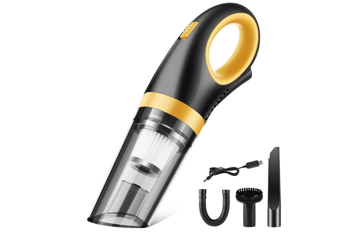 120W Cordless Car Vacuum Cleaner 9000Pa Handheld Portable Vacuum for Home Auto - Yellow - Image 1