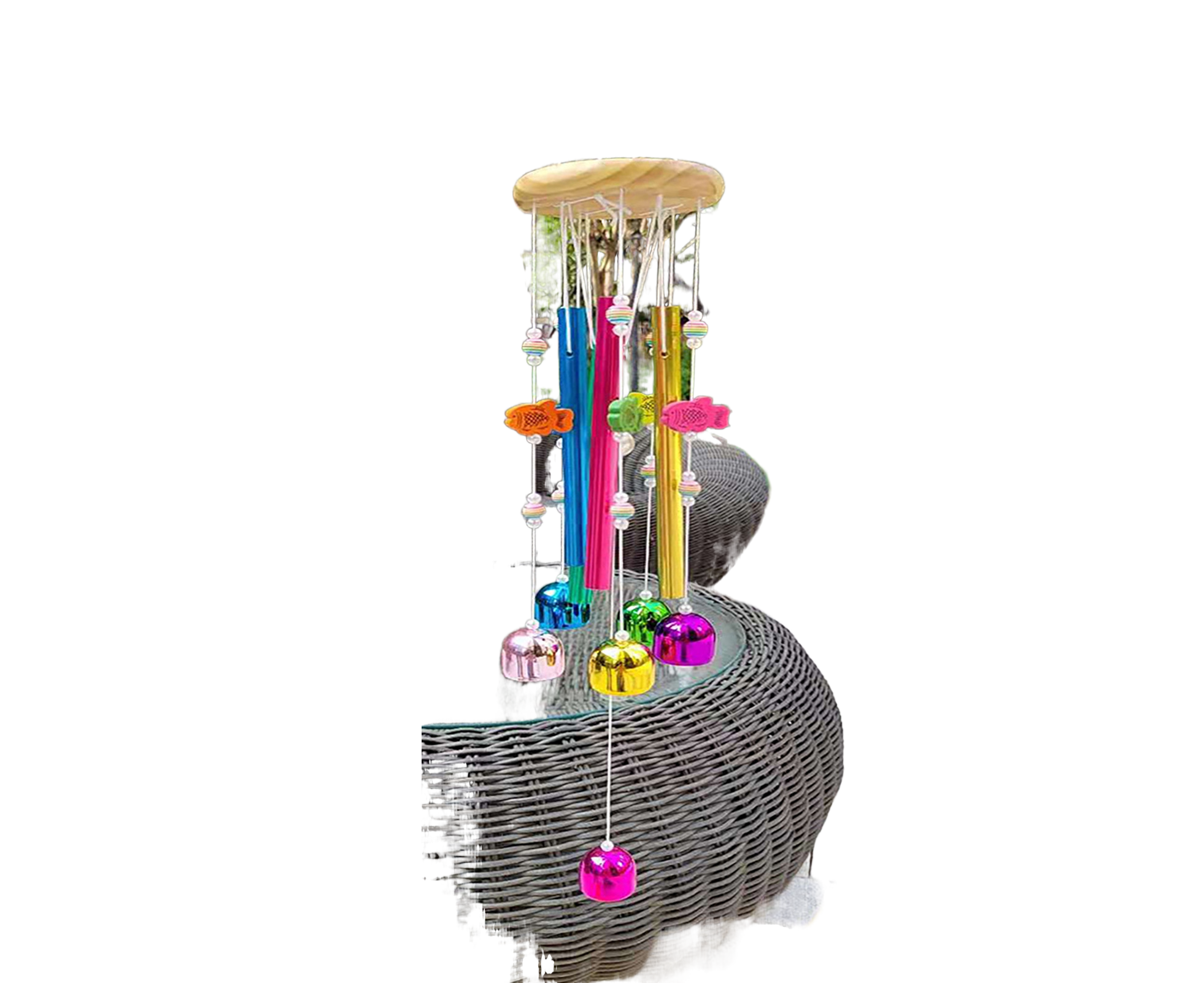 Colorful Fish Wind Chime-Multicolor - Image 1