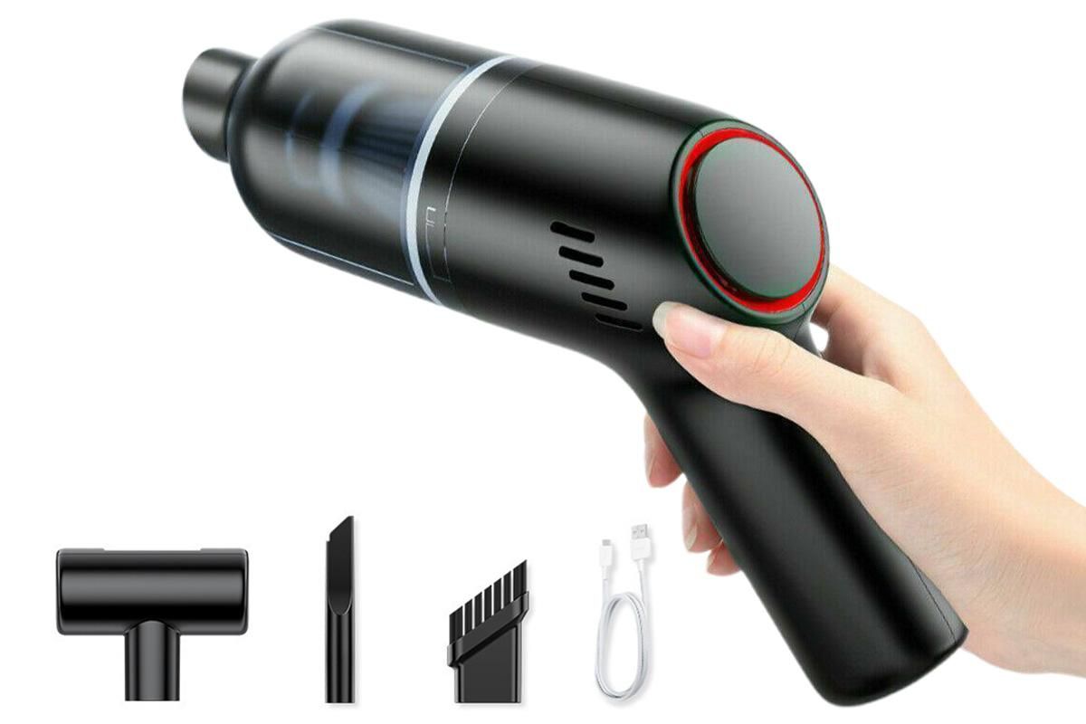 Handheld Car Vacuum Cleaner 9000Pa Rechargeable Portable Cordless Duster - Black - Image 1
