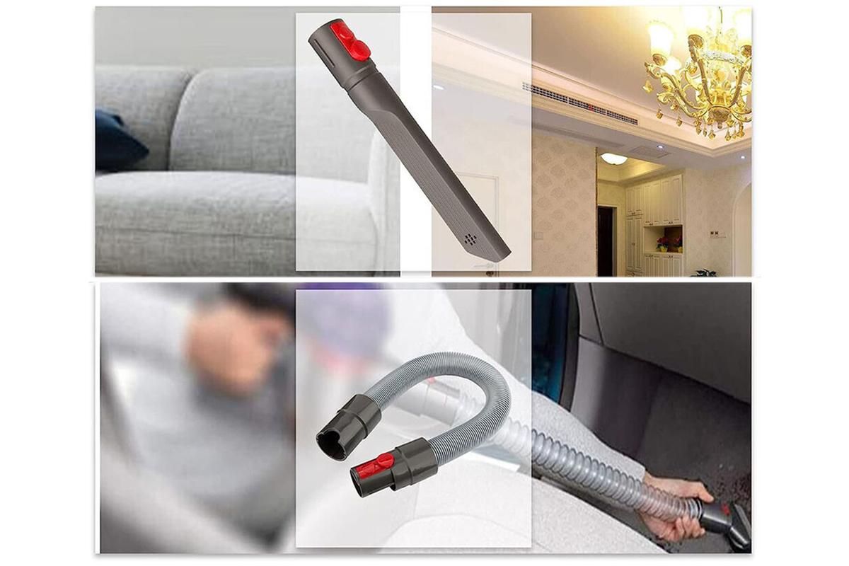 6Pcs Brush Attachment Tools Kit Compatible for Dyson V7 V8 V10 V11 Vacuum Cleaner Accessories Cordless Stick Vacuum Cleaner Accessory Replacement Including Flexible Hose, Crevice Tool, Mattress Tool, Stiff Dust Brush - Image 5
