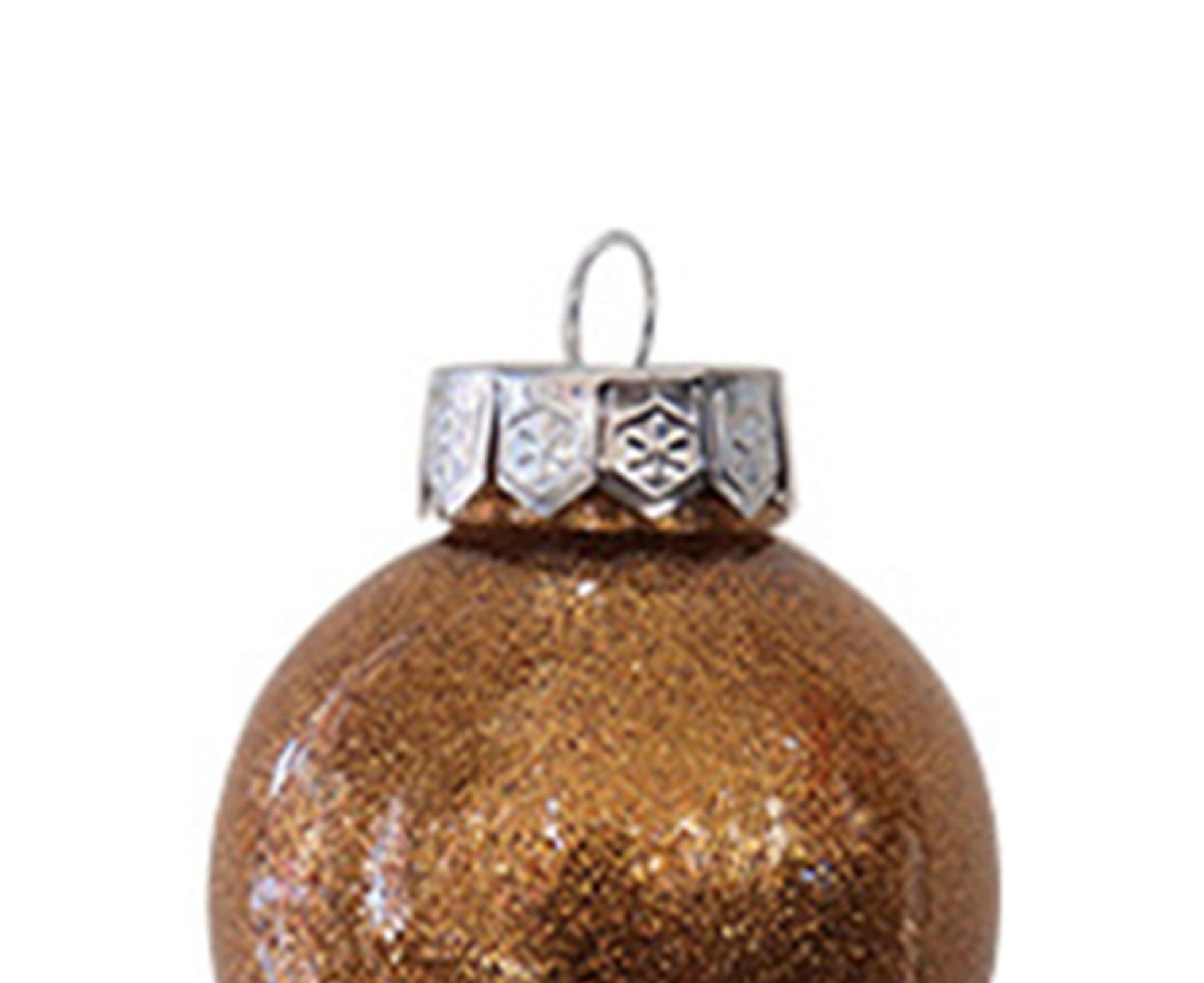 Glitter Xmas Tree Balls-Rose Gold - Image 4