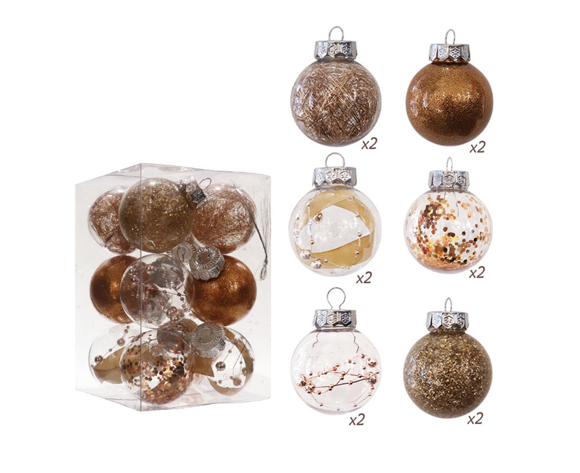 Glitter Xmas Tree Balls-Rose Gold - Image 6