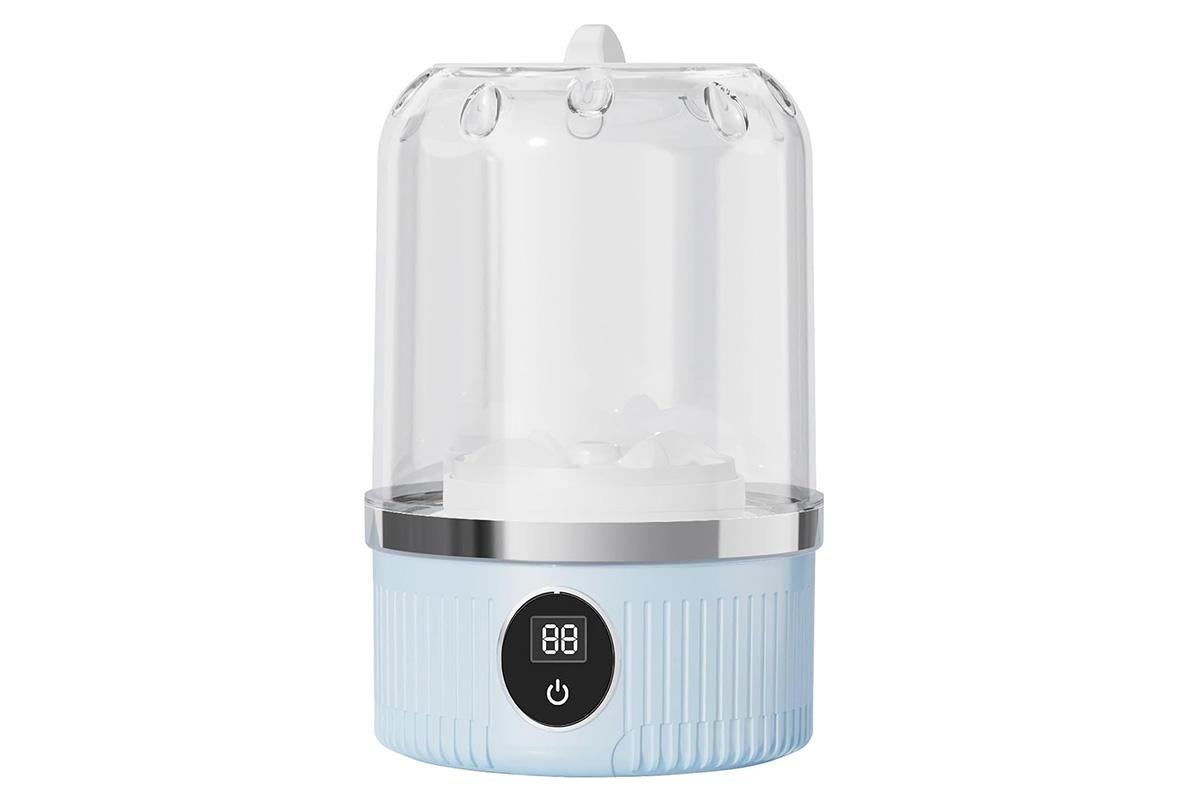 Portable Mini Washing Machine Rechargeable Small Clothes Washer for Travel Use - Blue - Image 7