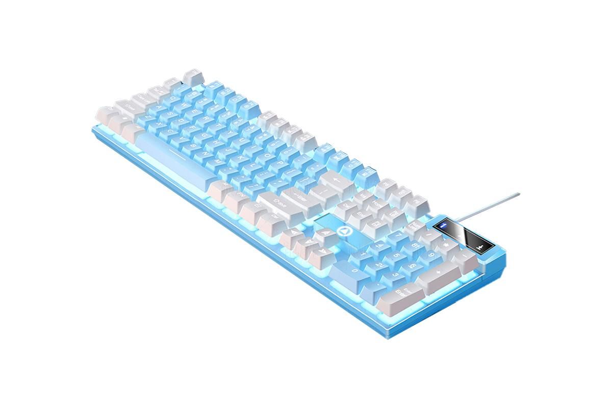 104 Keys Mechanical Gaming Keyboard Wired Backlit Keyboard Hot-Swap Mechanical Keyboard Wired Gaming Keyboard with Number Pad -Blue - Image 1