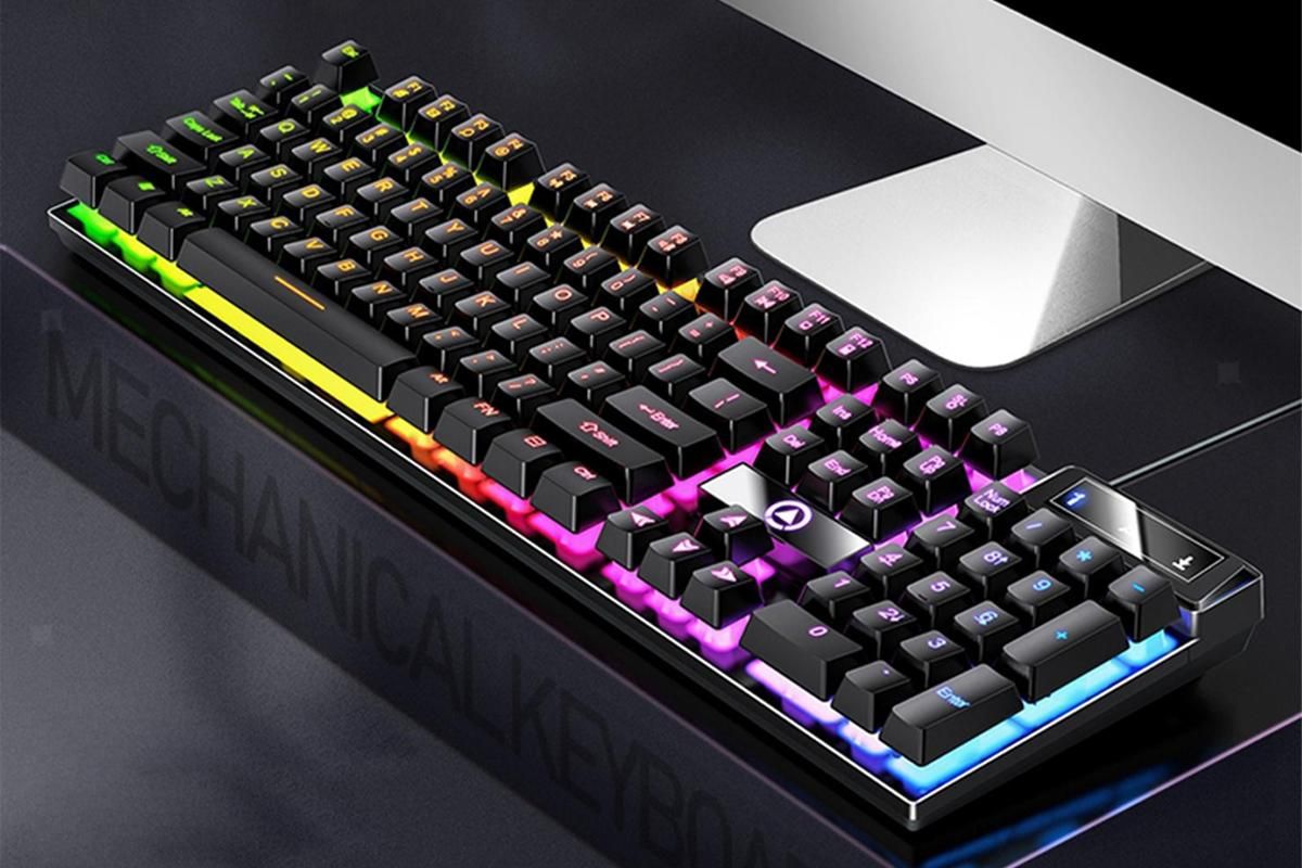 104 Keys Mechanical Gaming Keyboard Wired Backlit Keyboard Hot-Swap Mechanical Keyboard Wired Gaming Keyboard with Number Pad -Grey - Image 2