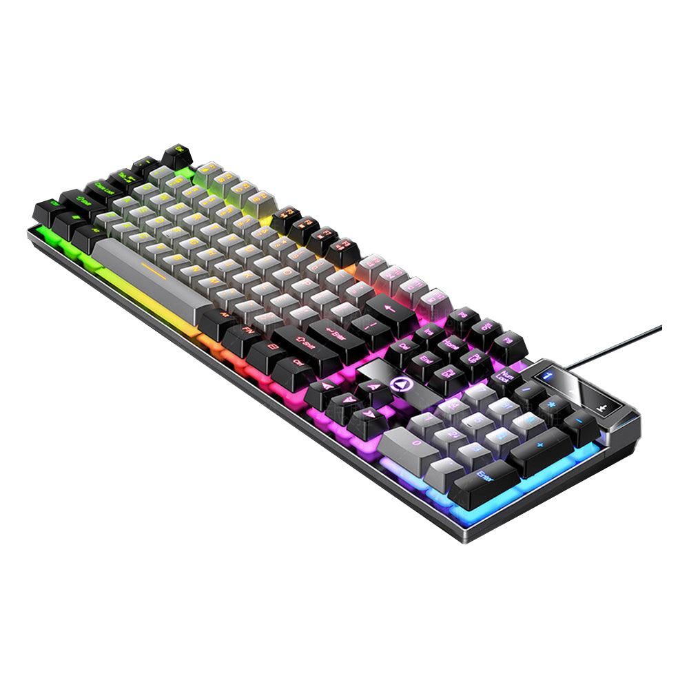 104 Keys Mechanical Gaming Keyboard Wired Backlit Keyboard Hot-Swap Mechanical Keyboard Wired Gaming Keyboard with Number Pad -Grey - Image 3