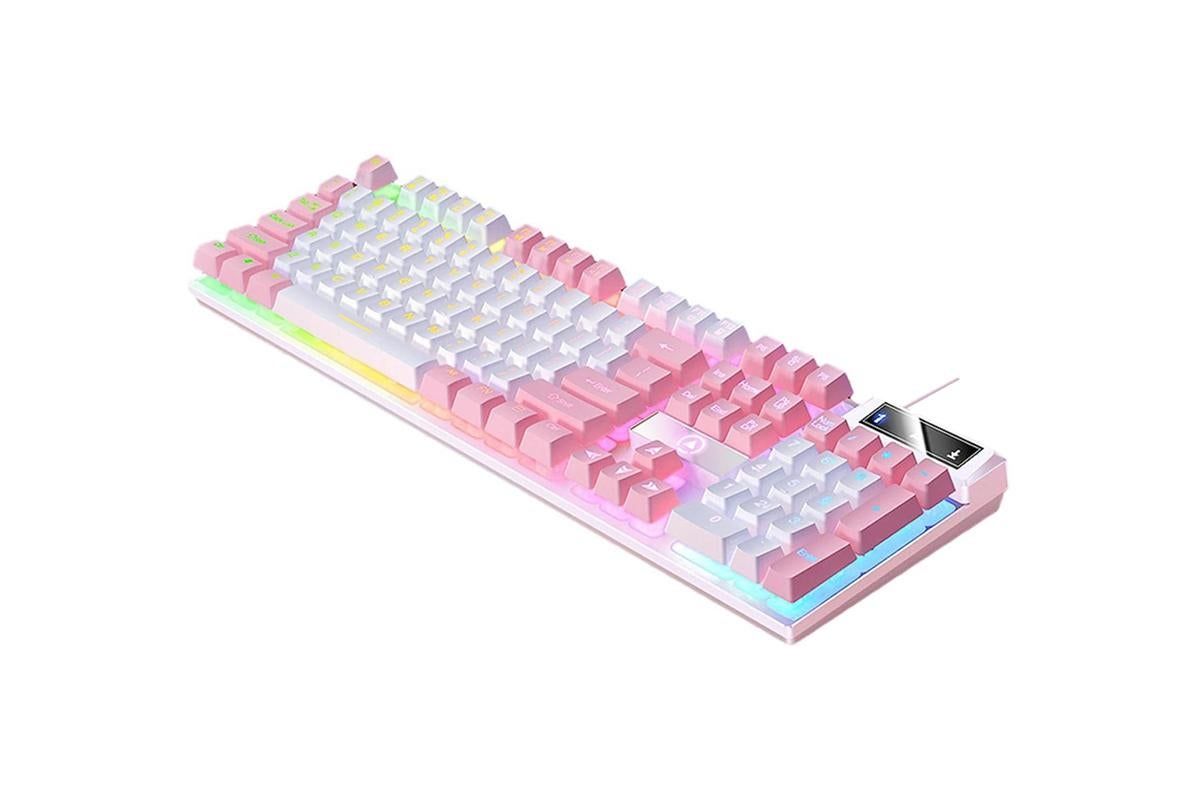104 Keys Mechanical Gaming Keyboard Wired Backlit Keyboard Hot-Swap Mechanical Keyboard Wired Gaming Keyboard with Number Pad -White - Image 5