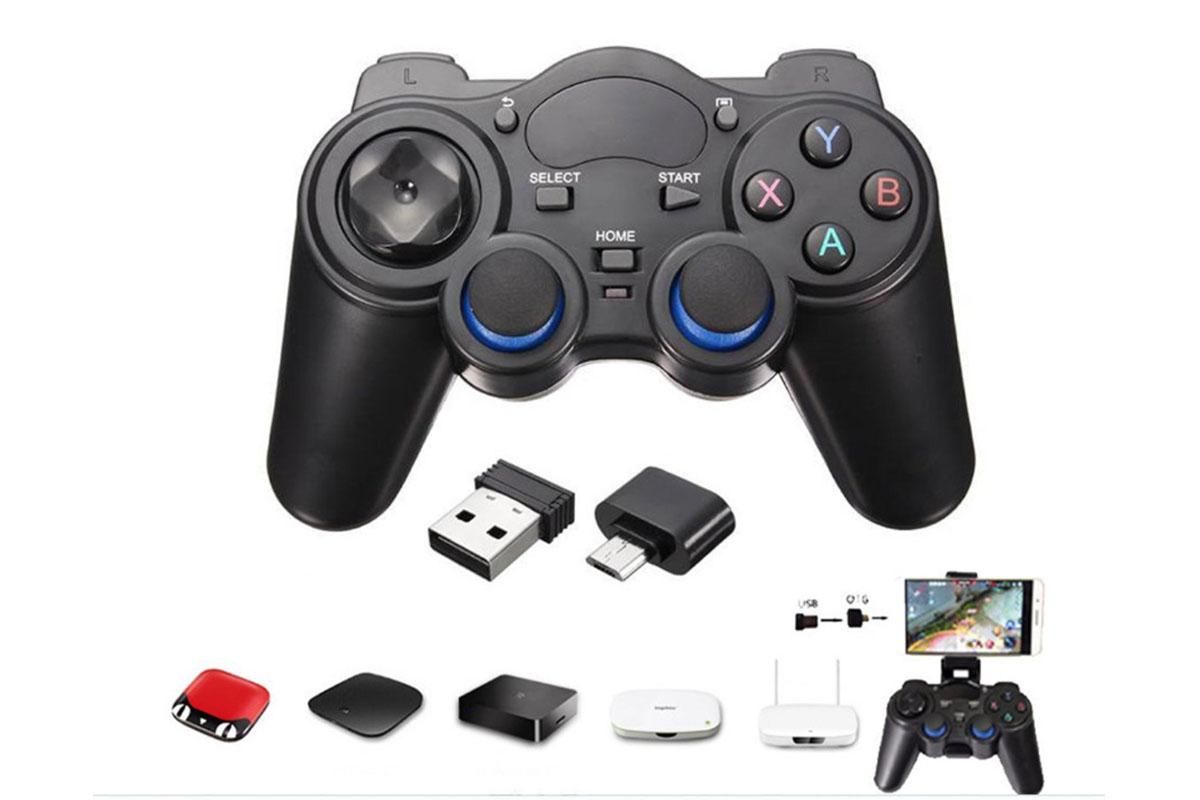 Wireless Gaming Controller for Android TV Box PC 2.4GHz Gamepad Joystick - Black - Image 1
