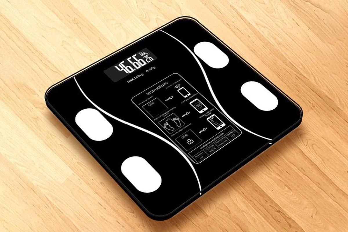 Smart Digital Bathroom Body Fat Scale 180KG Bluetooth Scales Weight -Black - Image 2