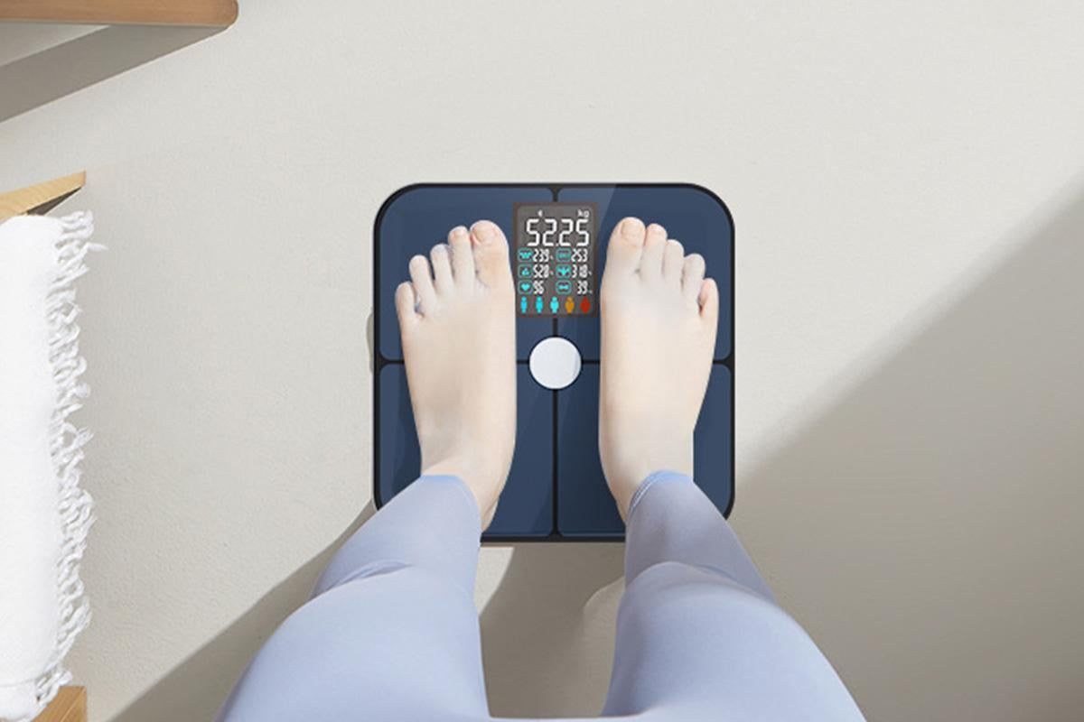 Smart Digital Bathroom Body Fat Scale 180KG Bluetooth Scales Weight for BMI Water -Navy Blue - Image 3