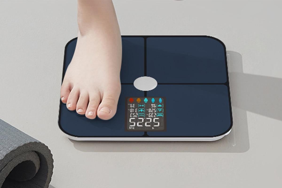 Smart Digital Bathroom Body Fat Scale 180KG Bluetooth Scales Weight for BMI Water -Navy Blue - Image 4