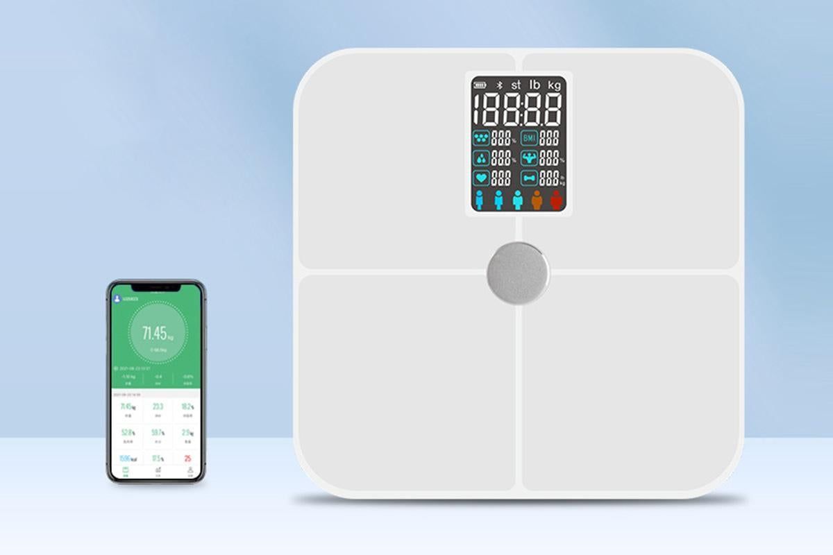 Smart Digital Bathroom Body Fat Scale 180KG Bluetooth Scales Weight for BMI Water -Navy Blue - Image 7