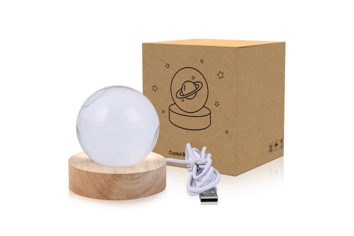 3D Milky Way System Ball with LED Stand Base Romantic Decor 3D Galaxy Crystal Ball Night Light Glass Sphere Paperweight Decorative Balls Birthday Christmas Gifts for Boys Girls - Solar System - Image 2