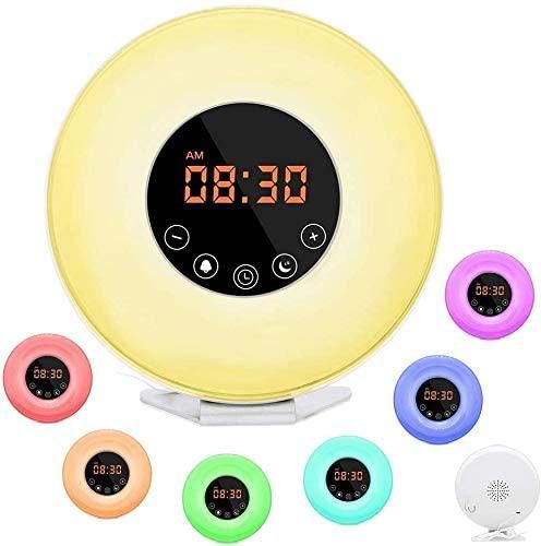 Wake-Up Light Alarm Clock Night Light Alarm Clock with Bluetooth Speaker Dimmable Colorful Light - Image 5