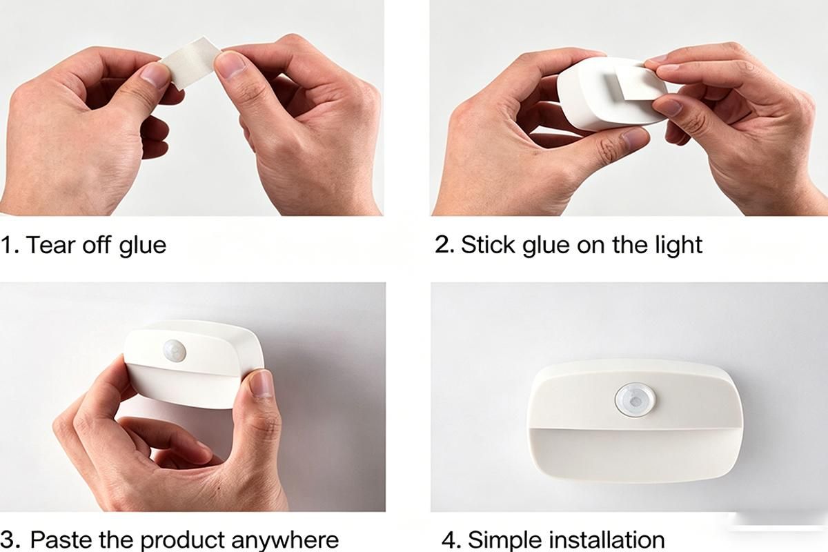 2PCS LED Motion Sensor Night Light Battery Powered Closet Stair Light - Image 2