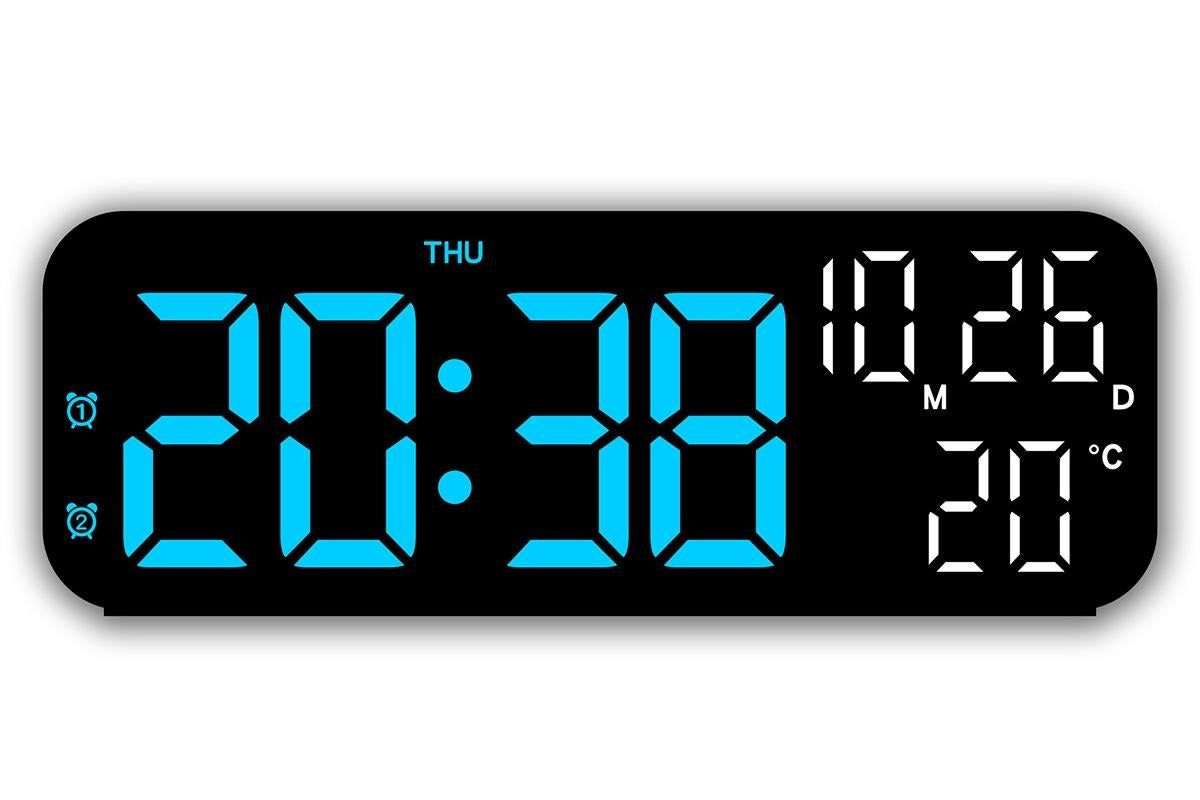 LED Digital Clock with Temperature Humidity Display for Bedroom Black - Image 6