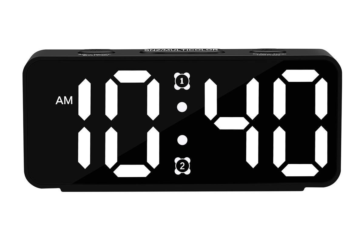 Small Digital Alarm Clock with 5 Dimmers and 5 Alarm Volumes for Bedrooms - Black - Image 2