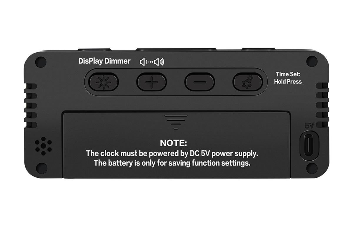 Small Digital Alarm Clock with 5 Dimmers and 5 Alarm Volumes for Bedrooms - Black - Image 7