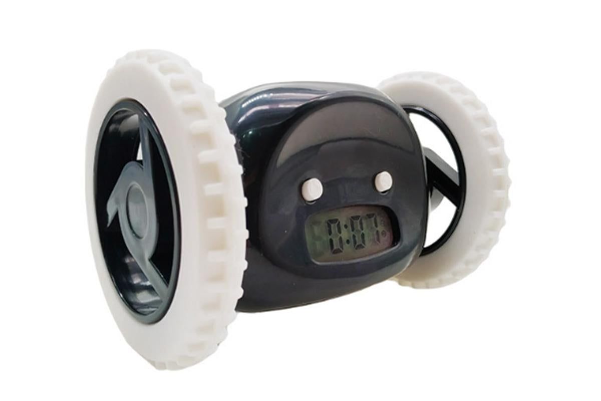 Rolling Loud Alarm Clock Runaway Bedside Mobile Clock for Deep Sleepers Home Decoration - Black - Image 2