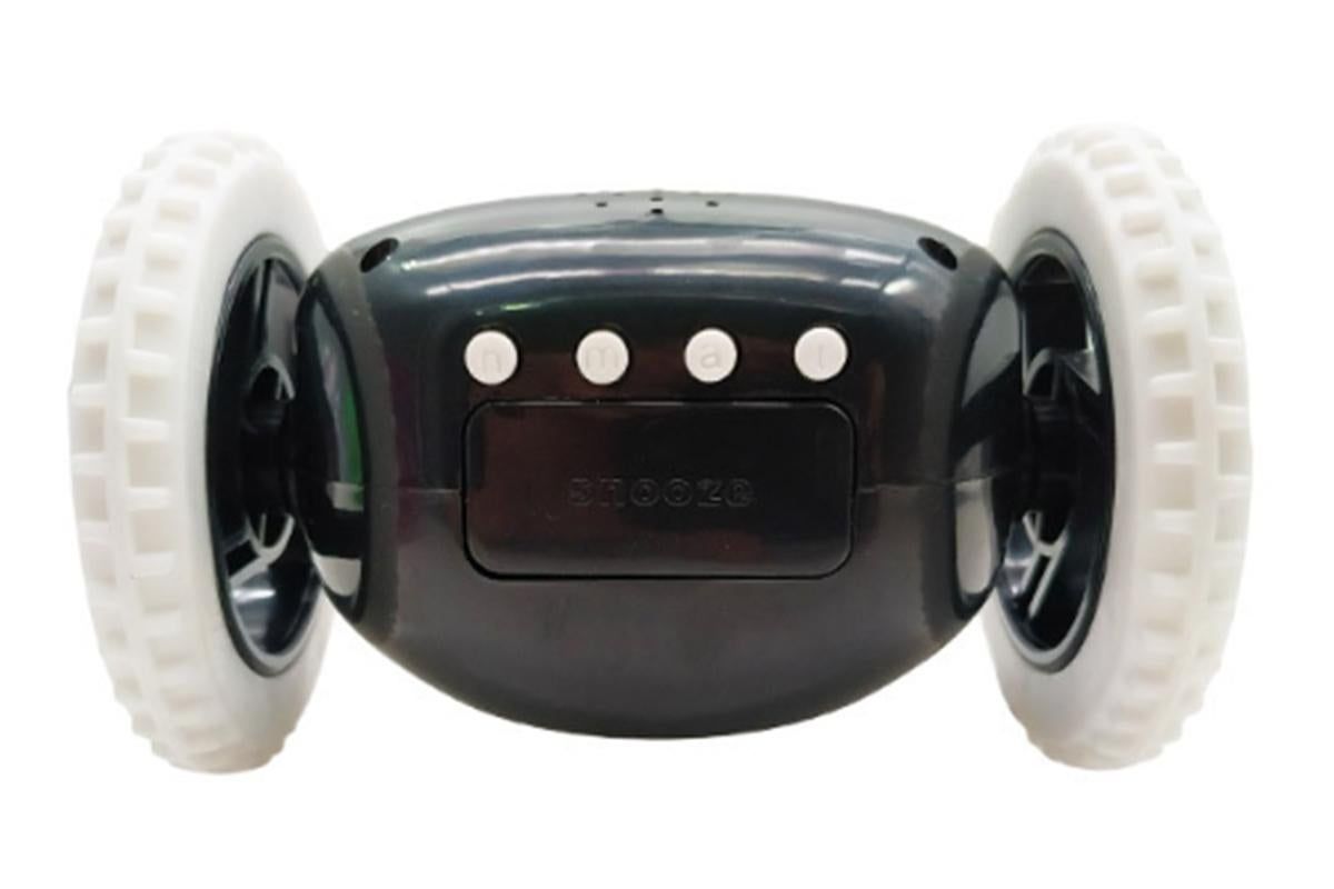 Rolling Loud Alarm Clock Runaway Bedside Mobile Clock for Deep Sleepers Home Decoration - Black - Image 3