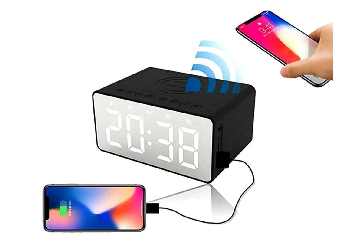 Wireless Charging Bluetooth Speaker with LED Digital Alarm Clock and FM Radio - Image 6