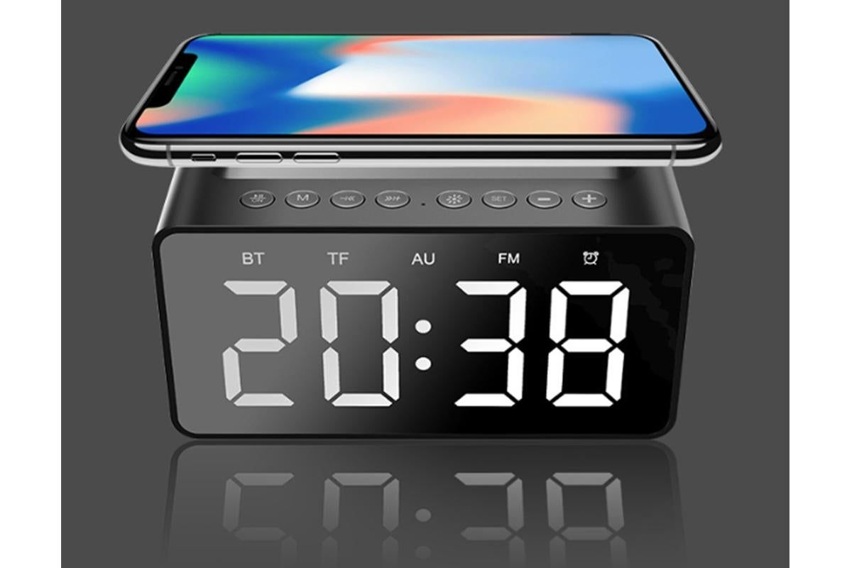 Wireless Charging Bluetooth Speaker with LED Digital Alarm Clock and FM Radio - Image 7