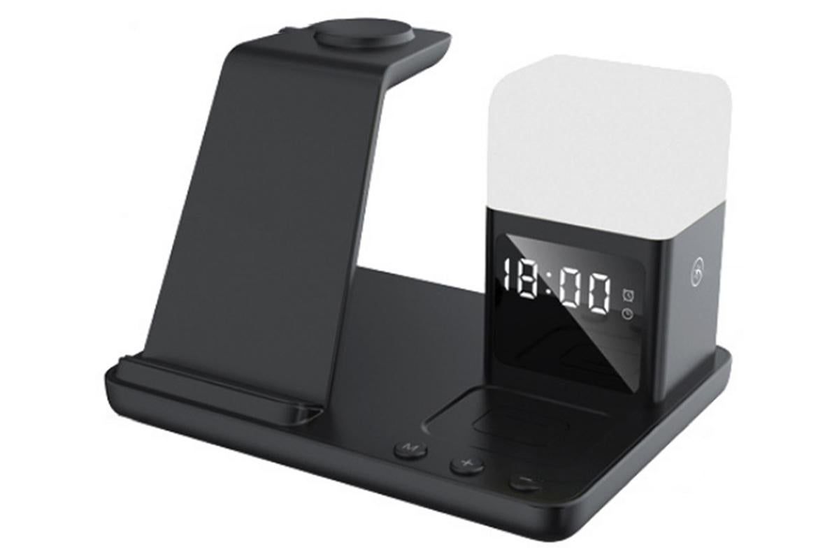 6 in 1 Charging Station with Alarm Clock Wireless Charger with Night Light for Smartphone/Watch/Earbuds Fast Charging Station - Image 1