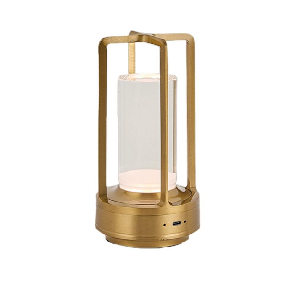 Table Lamp Rechargeable with Touch Dimmer for Bedroom - Gold - Image 1