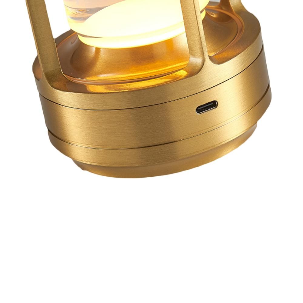 Table Lamp Rechargeable with Touch Dimmer for Bedroom - Gold - Image 4