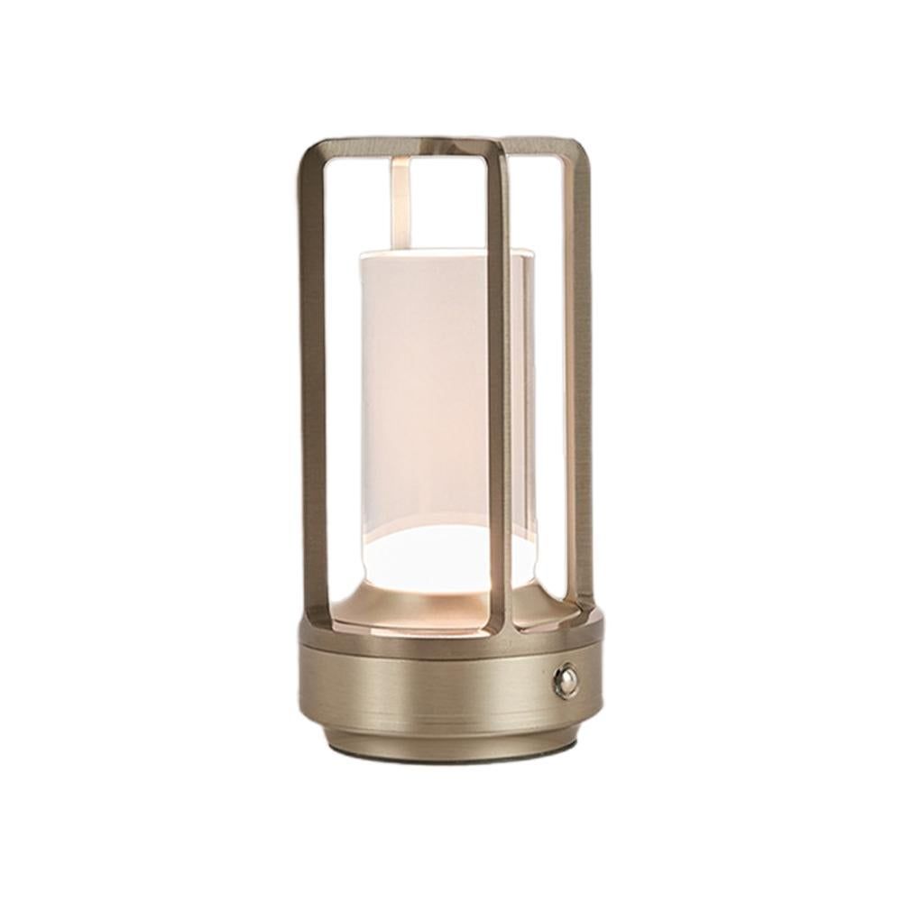 Table Lamp Rechargeable with Touch Dimmer for Bedroom - Silver - Image 1
