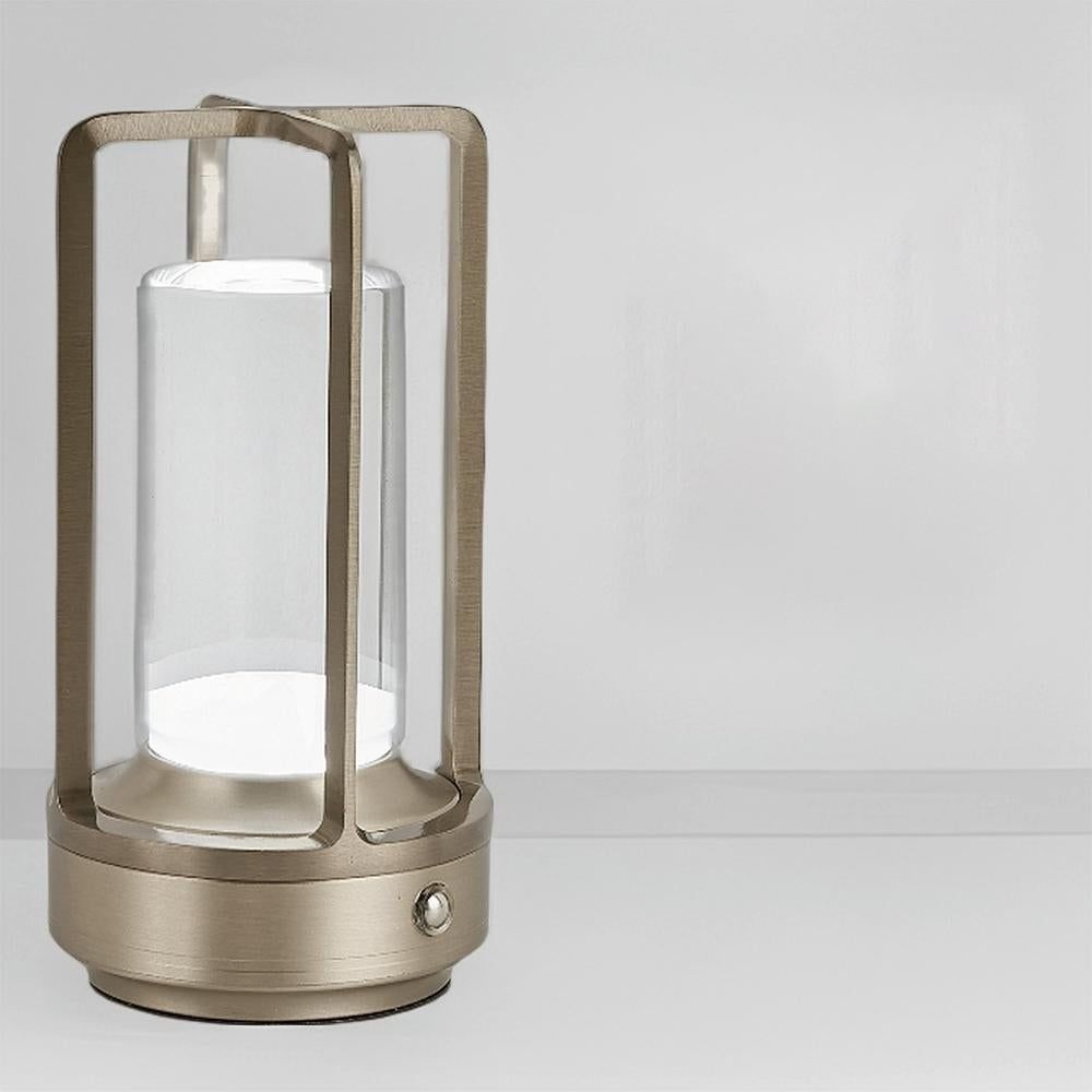 Table Lamp Rechargeable with Touch Dimmer for Bedroom - Silver - Image 2