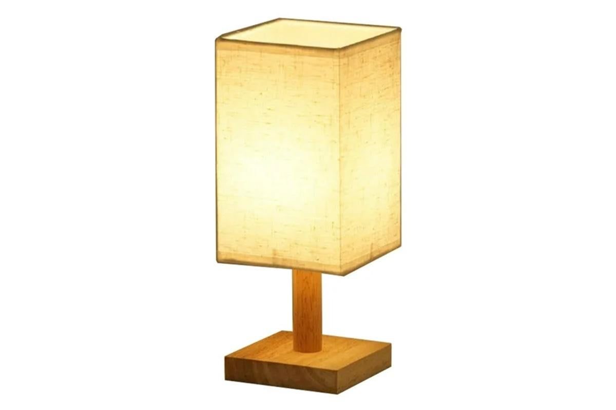 Bedside Table Lamp for Bedroom Minimalist Nightstand Lamp with Square Fabric Shade Reading Desk Lamp Night Lamp - Image 2