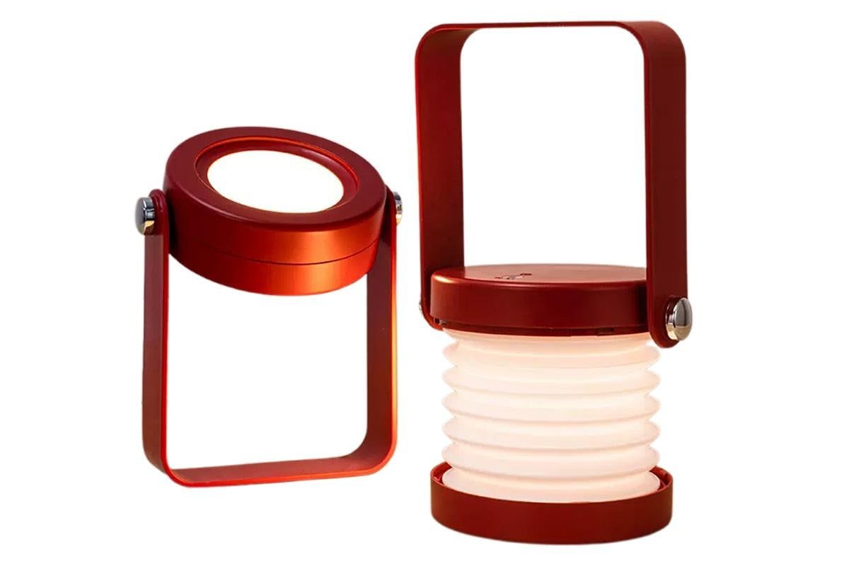 LED Desk Lamp for Office Home Wireless Reading Lamp Dimmable Foldable LED Night Light Portable Camping Flashlight Table Lamp -Red - Image 1