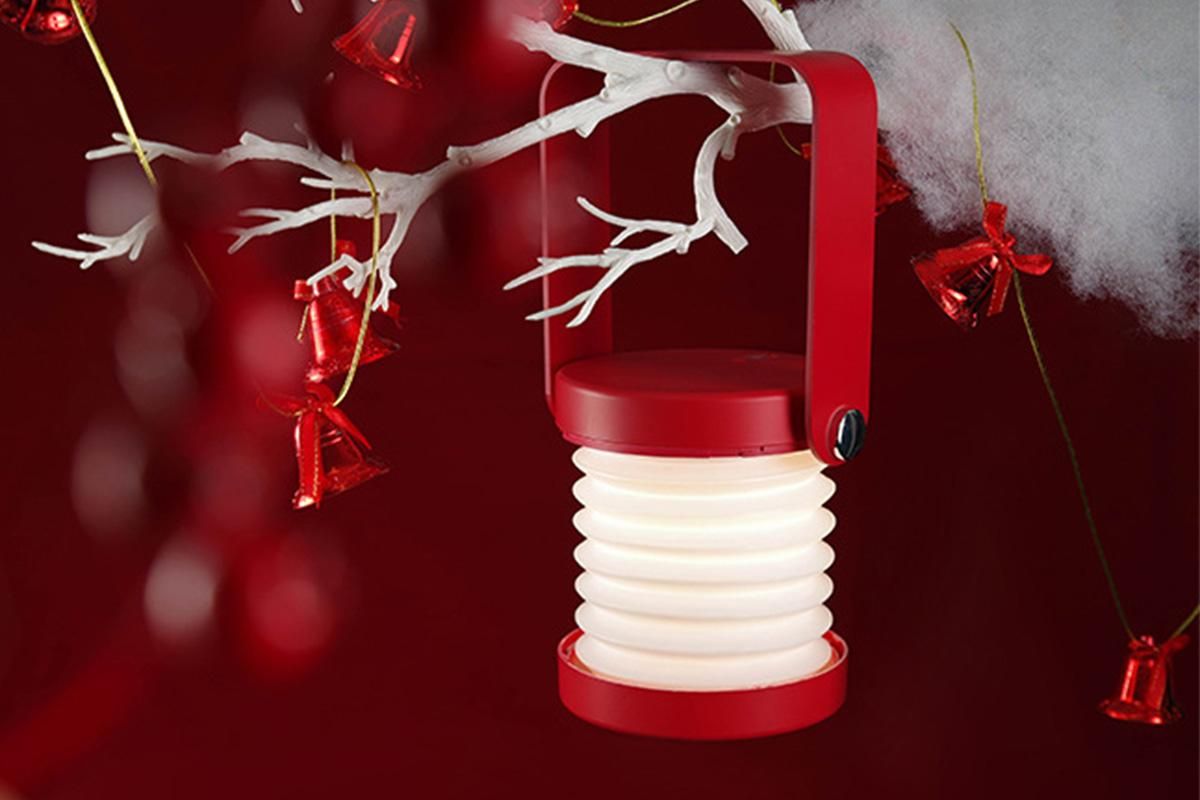 LED Desk Lamp for Office Home Wireless Reading Lamp Dimmable Foldable LED Night Light Portable Camping Flashlight Table Lamp -Red - Image 4