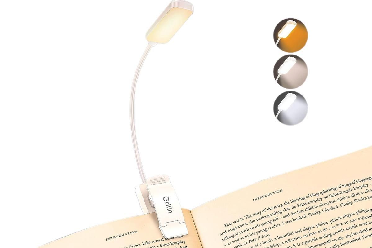 Rechargeable LED Book Light with 3 Adjustable Color Temperatures, 80H Reading Time - Black - Image 6