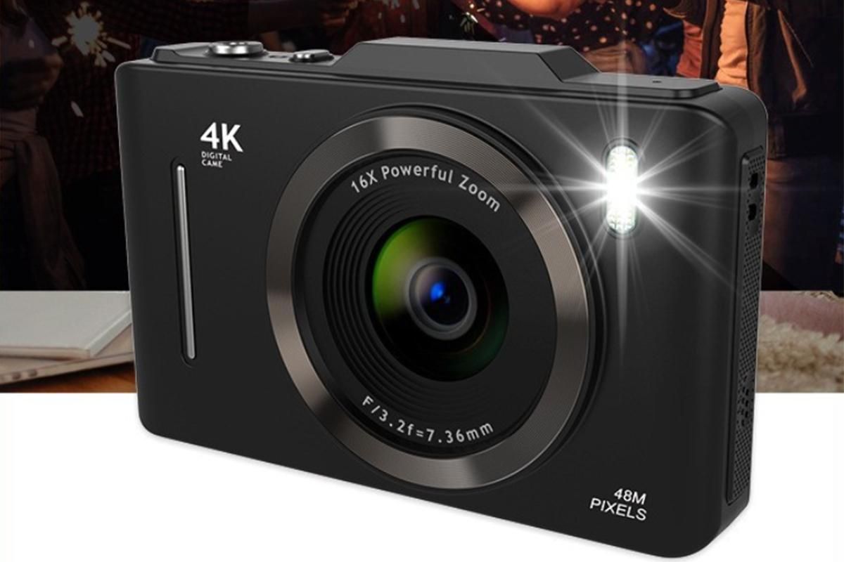 Digital Camera 4K Vlogging Camera for Photography with 32GB Card 48MP Portable Digital Camera with 16X Zoom - Black - Image 3