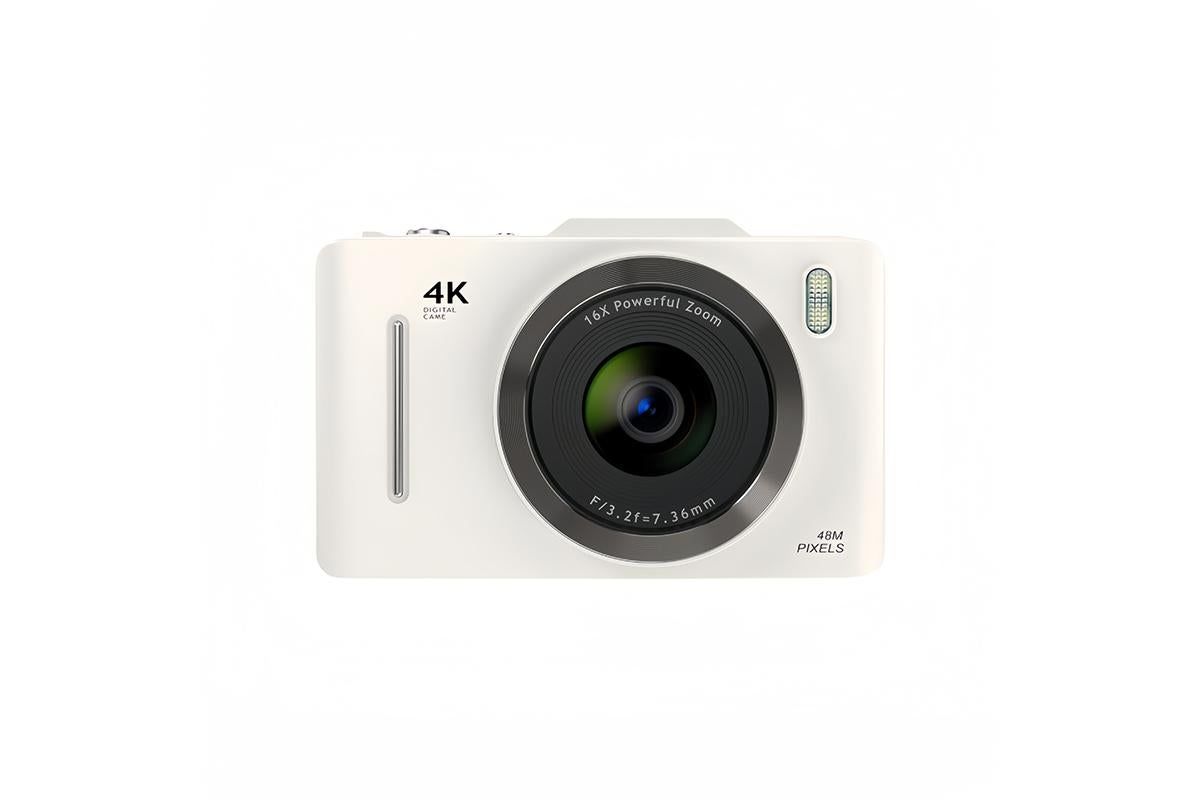 Digital Camera 4K Vlogging Camera for Photography with 32GB Card 48MP Portable Digital Camera with 16X Zoom - White - Image 2