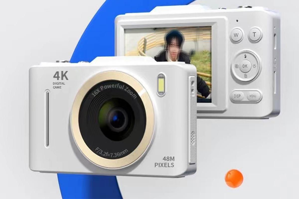 Digital Camera 4K Vlogging Camera for Photography with 32GB Card 48MP Portable Digital Camera with 16X Zoom - White - Image 3