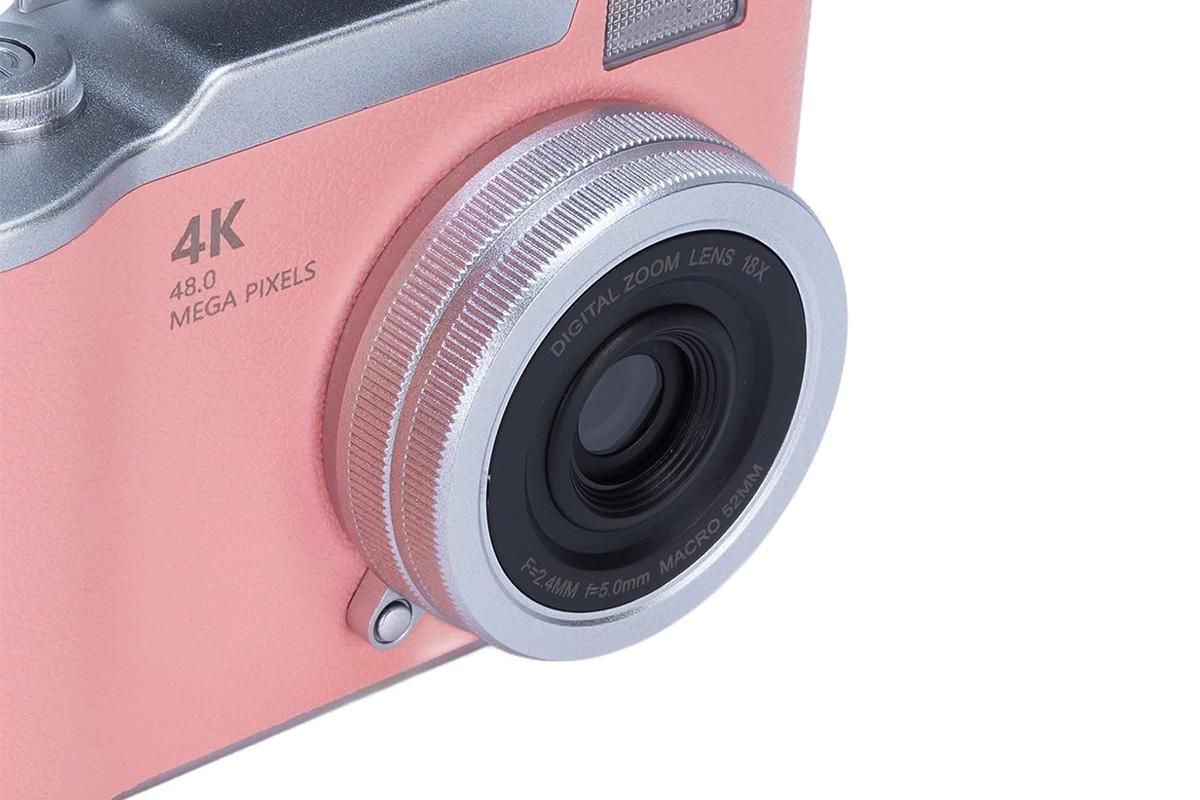 HD 1080P Flip Screen Retro Digital Camera 2.4-inch Display with 64GB TF Card - Pink - Image 4