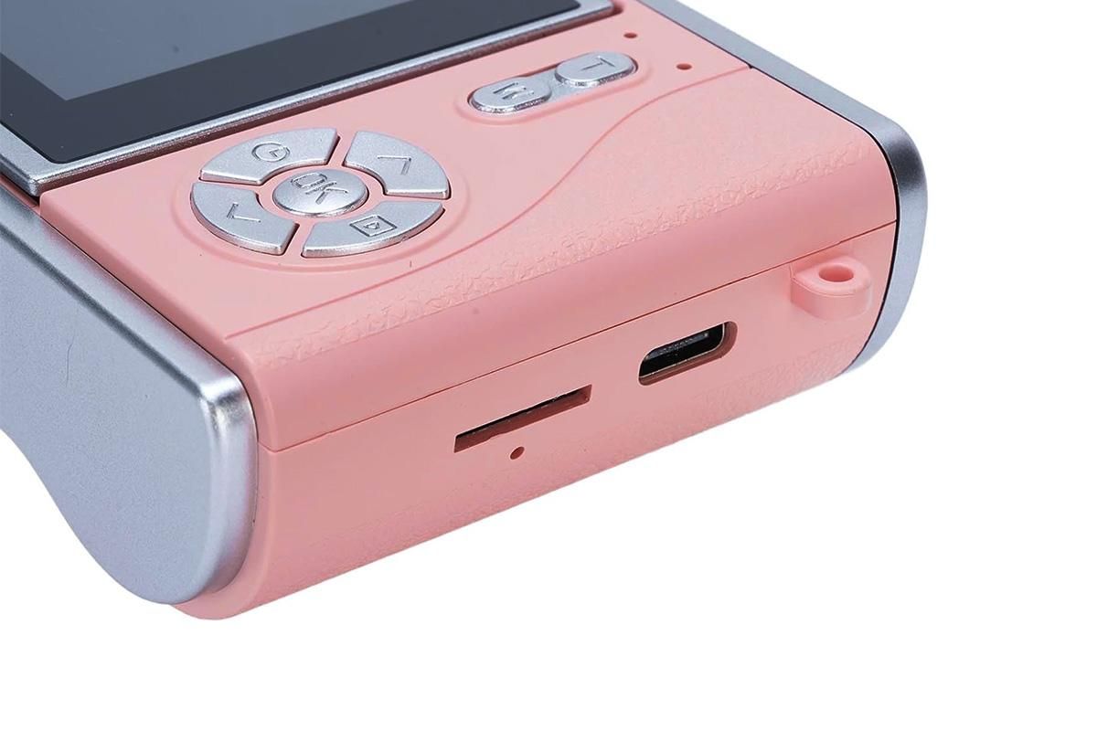 HD 1080P Flip Screen Retro Digital Camera 2.4-inch Display with 64GB TF Card - Pink - Image 5