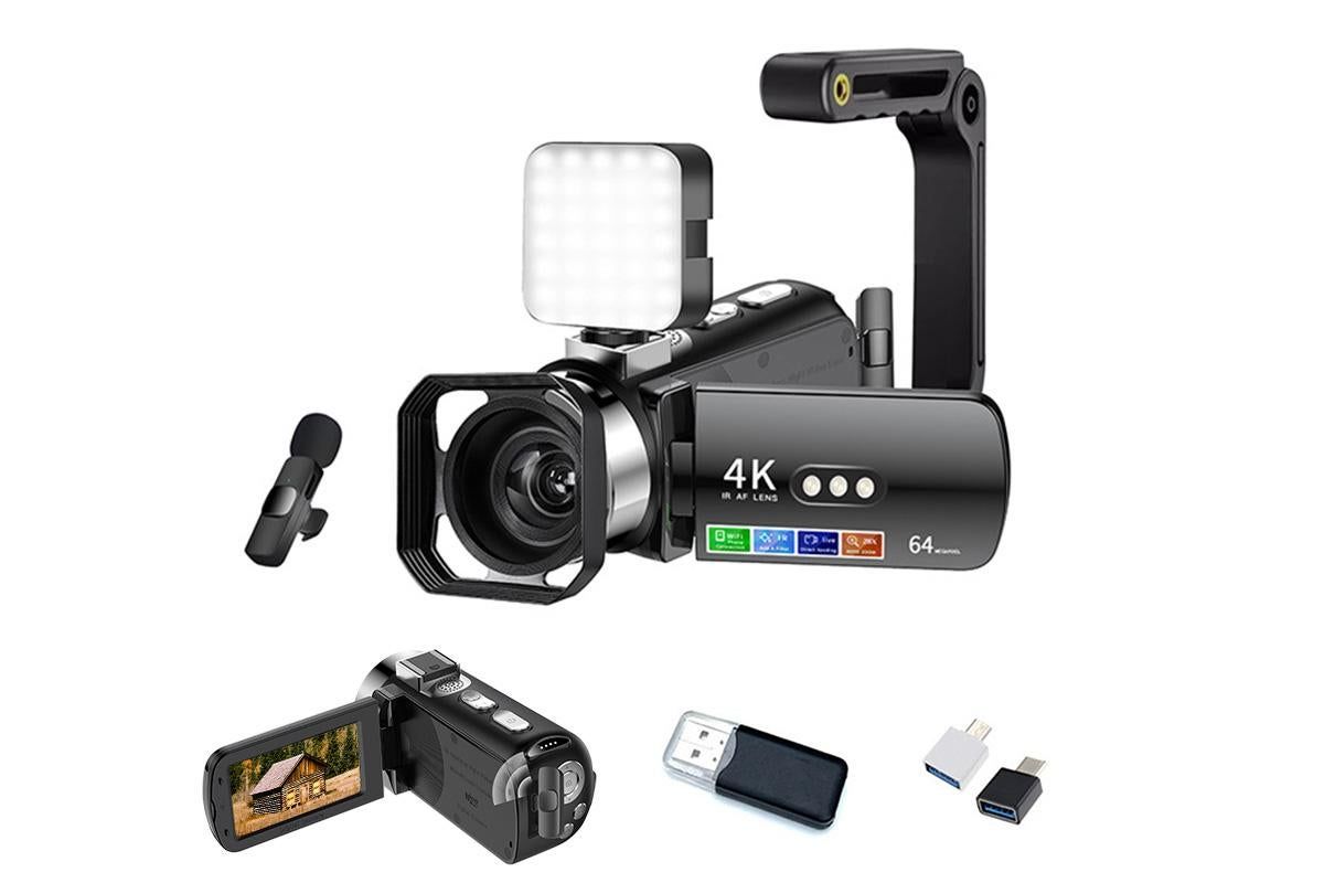 4K Video Camera Camcorder 64MP Vlogging Camera With 28X Digital Zoom for YouTube - Black Pro Version - Image 1