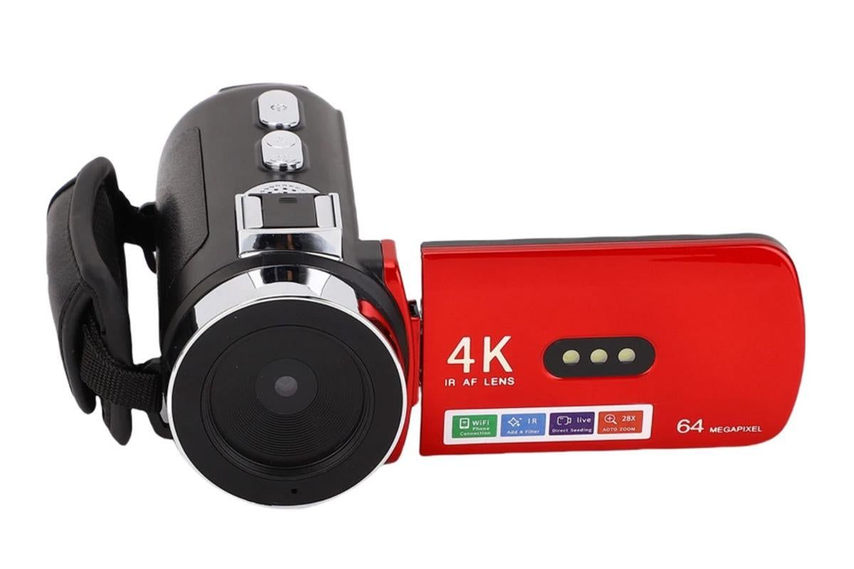 4K Video Camera Camcorder 64MP Vlogging Camera With 28X Digital Zoom for YouTube - Red Pro Version - Image 4